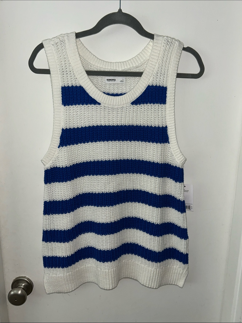 Sonoma Royal Blue & White Striped Knit Tank